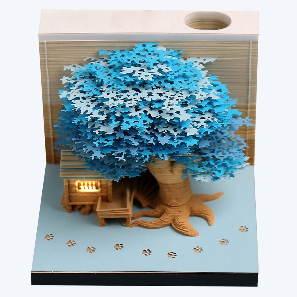  Cherry Blossom Tree House - 3D Memo Pad with Light-Book Nook World