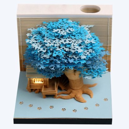  Cherry Blossom Tree House - 3D Memo Pad with Light-Book Nook World