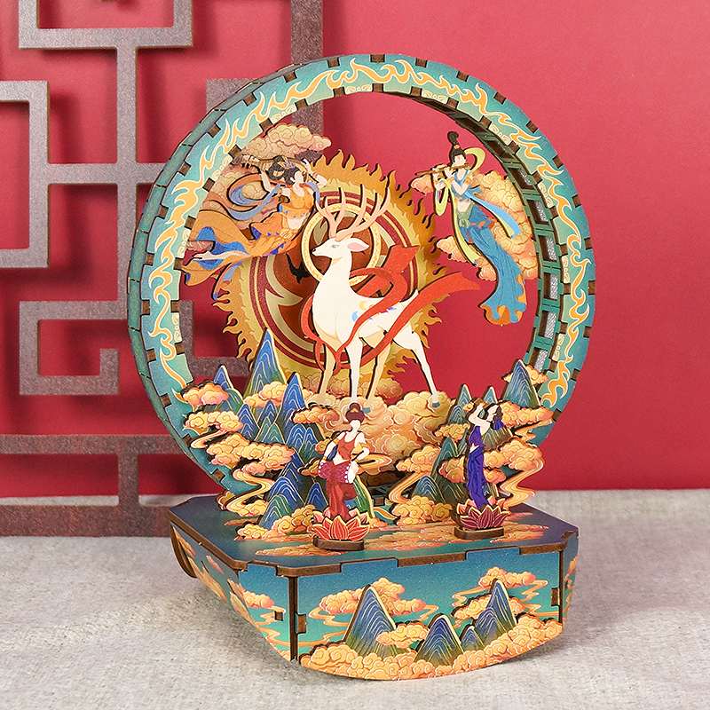 Nine-Colored Deer Fun Light - DIY Wooden Night Light, Fun DIY Projects,Home Decorations, Automatic Gradient Light Controller-Book Nook World