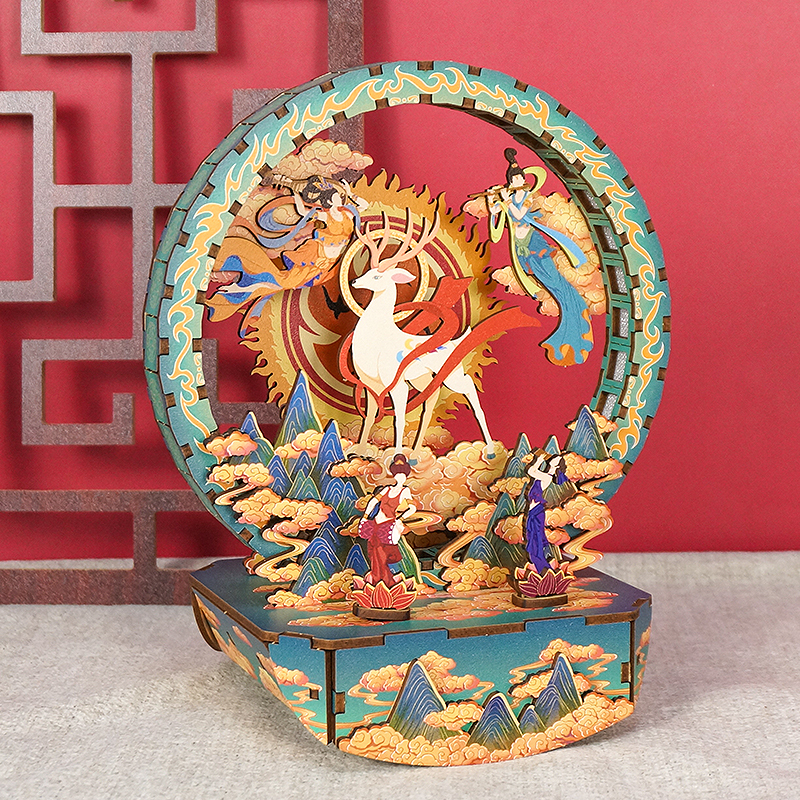 Nine-Colored Deer Fun Light - DIY Wooden Night Light, Fun DIY Projects,Home Decorations, Automatic Gradient Light Controller-Book Nook World