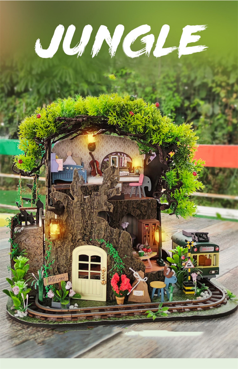 Forest Secrect House DIY Miniature Diorama with Led Light