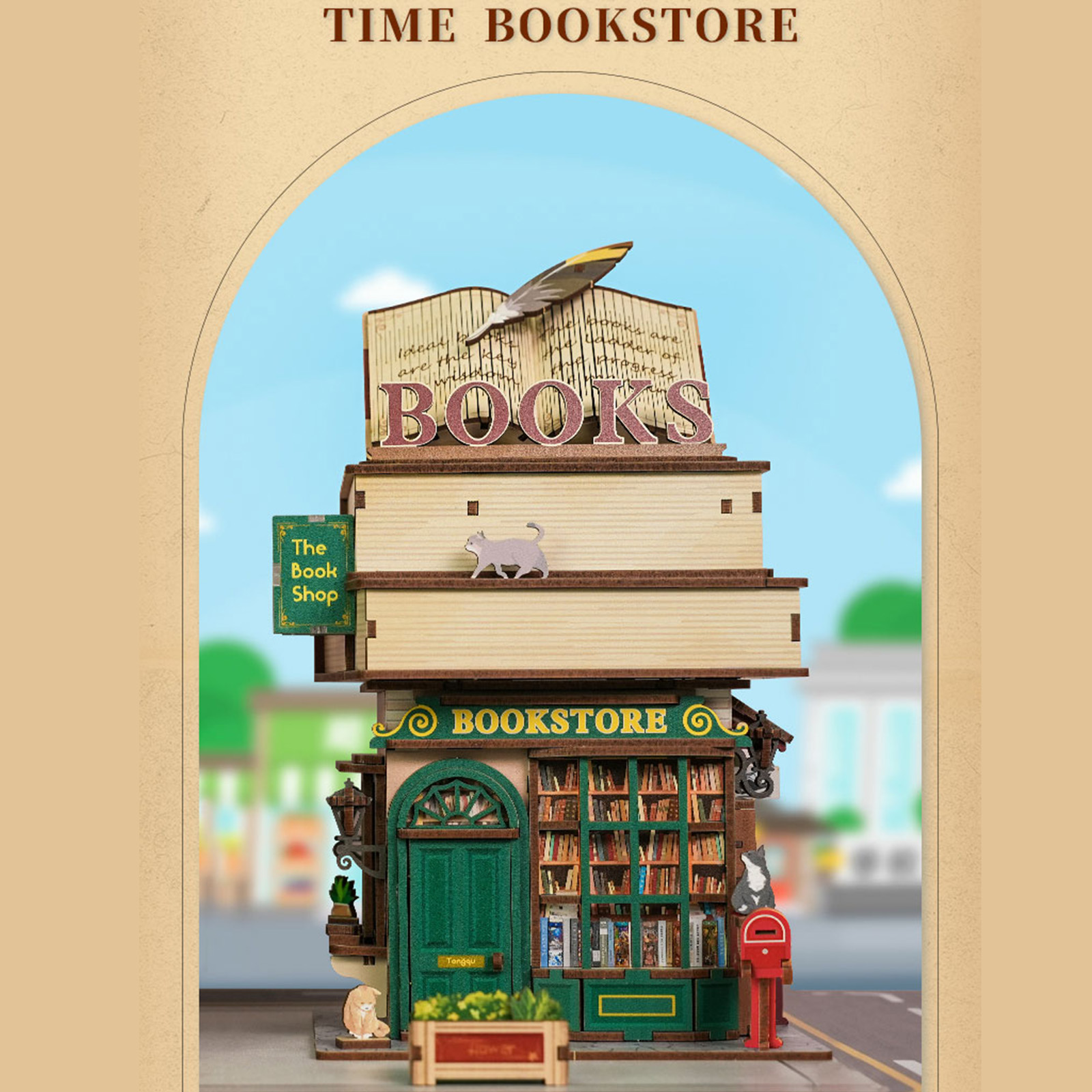  DIY Wooden Storage Box, Automatic Lid Opening Device-Book Nook World