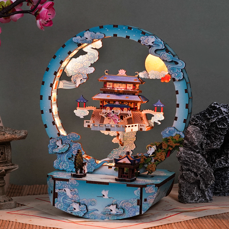 Moon Palace Fun Light - DIY Wooden Night Light, Fun DIY Projects,Home Decorations, Automatic Gradient Light Controller-Book Nook World