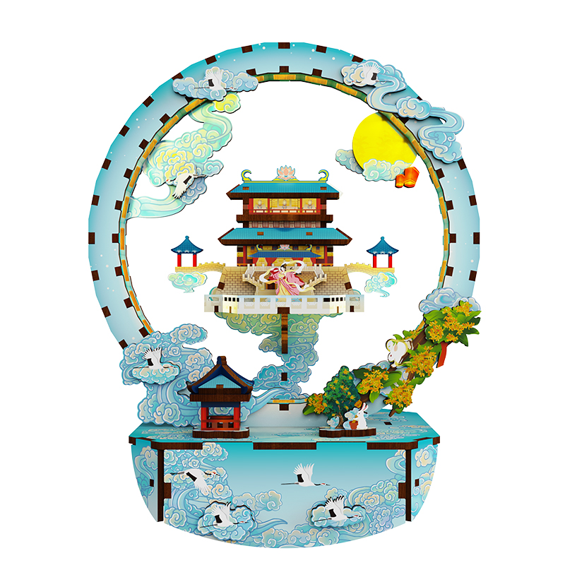 Moon Palace Fun Light - DIY Wooden Night Light, Fun DIY Projects,Home Decorations, Automatic Gradient Light Controller-Book Nook World