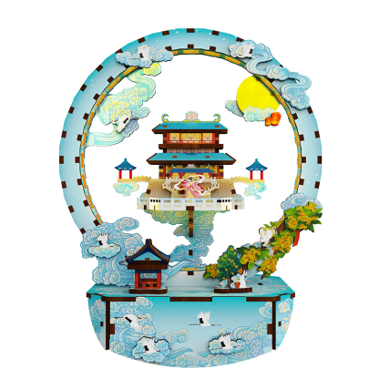 Moon Palace Fun Light - DIY Wooden Night Light, Fun DIY Projects,Home Decorations, Automatic Gradient Light Controller-Book Nook World