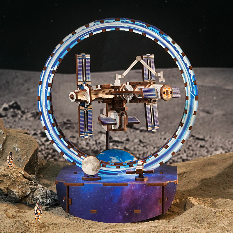 Space Exploration Fun Light - DIY Wooden Night Light, Fun DIY Projects,Home Decorations, Automatic Gradient Light Controller-Book Nook World