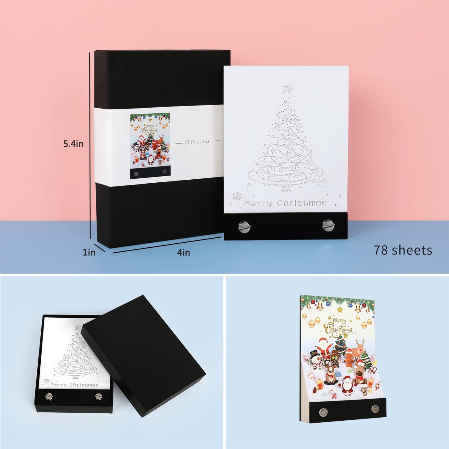 Christmas Party 3D Memo Pad - Cute 3D Paper Carving Art Notepad Creative Post Notes DIY Christmas Gifts-Book Nook World