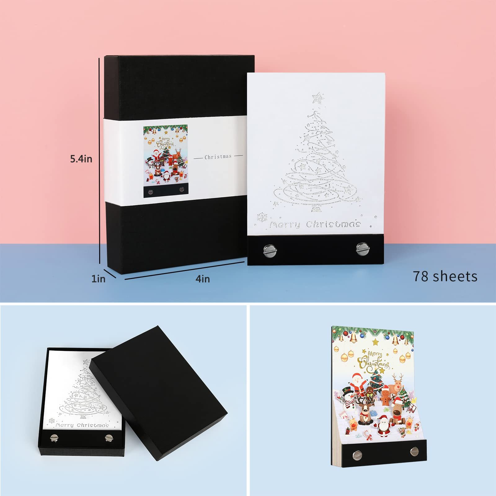 Christmas Party 3D Memo Pad - Cute 3D Paper Carving Art Notepad Creative Post Notes DIY Christmas Gifts-Book Nook World