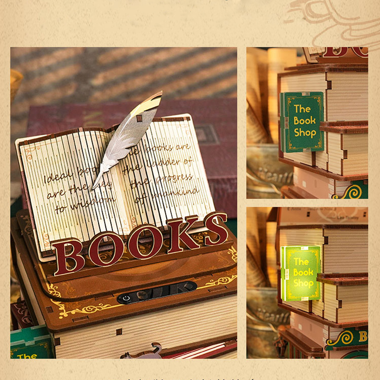  DIY Wooden Storage Box, Automatic Lid Opening Device-Book Nook World