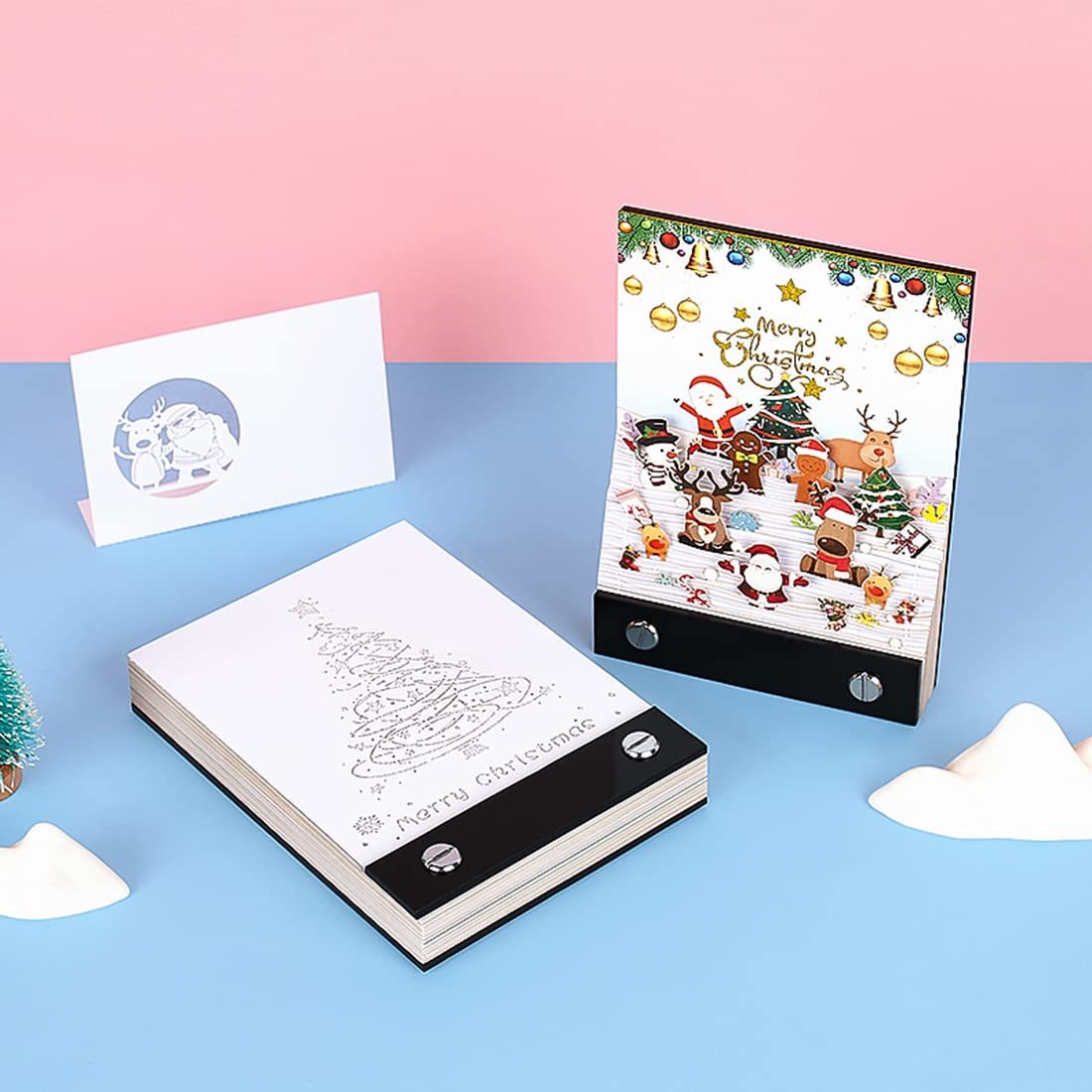 Christmas Party 3D Memo Pad - Cute 3D Paper Carving Art Notepad Creative Post Notes DIY Christmas Gifts-Book Nook World