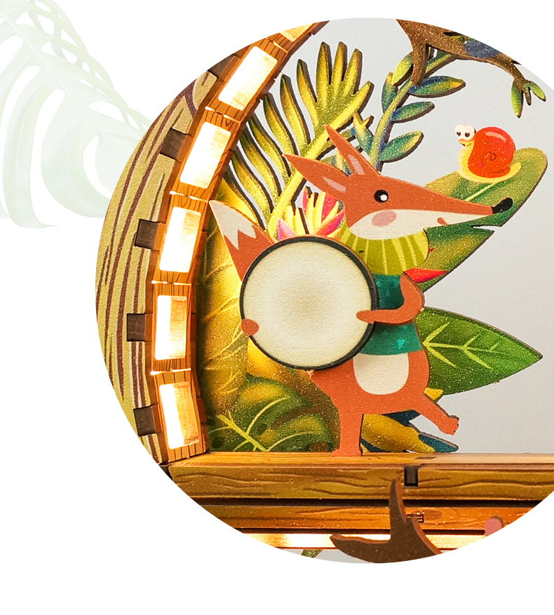 Forest Concert Fun Light - DIY Wooden Night Light, Fun DIY Projects,Home Decorations, Automatic Gradient Light Controller-Book Nook World