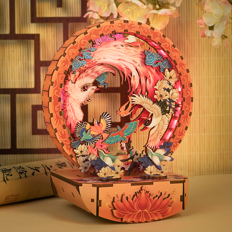 The Pheonix Fun Light - DIY Wooden Night Light, Fun DIY Projects,Home Decorations, Automatic Gradient Light Controller-Book Nook World