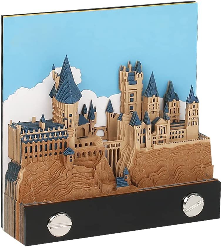 3D Sticky Note Paper Memo Pad,Fantasy Castle Office Notepad Desk Decoration DIY Creative Birthday Gift-Book Nook World