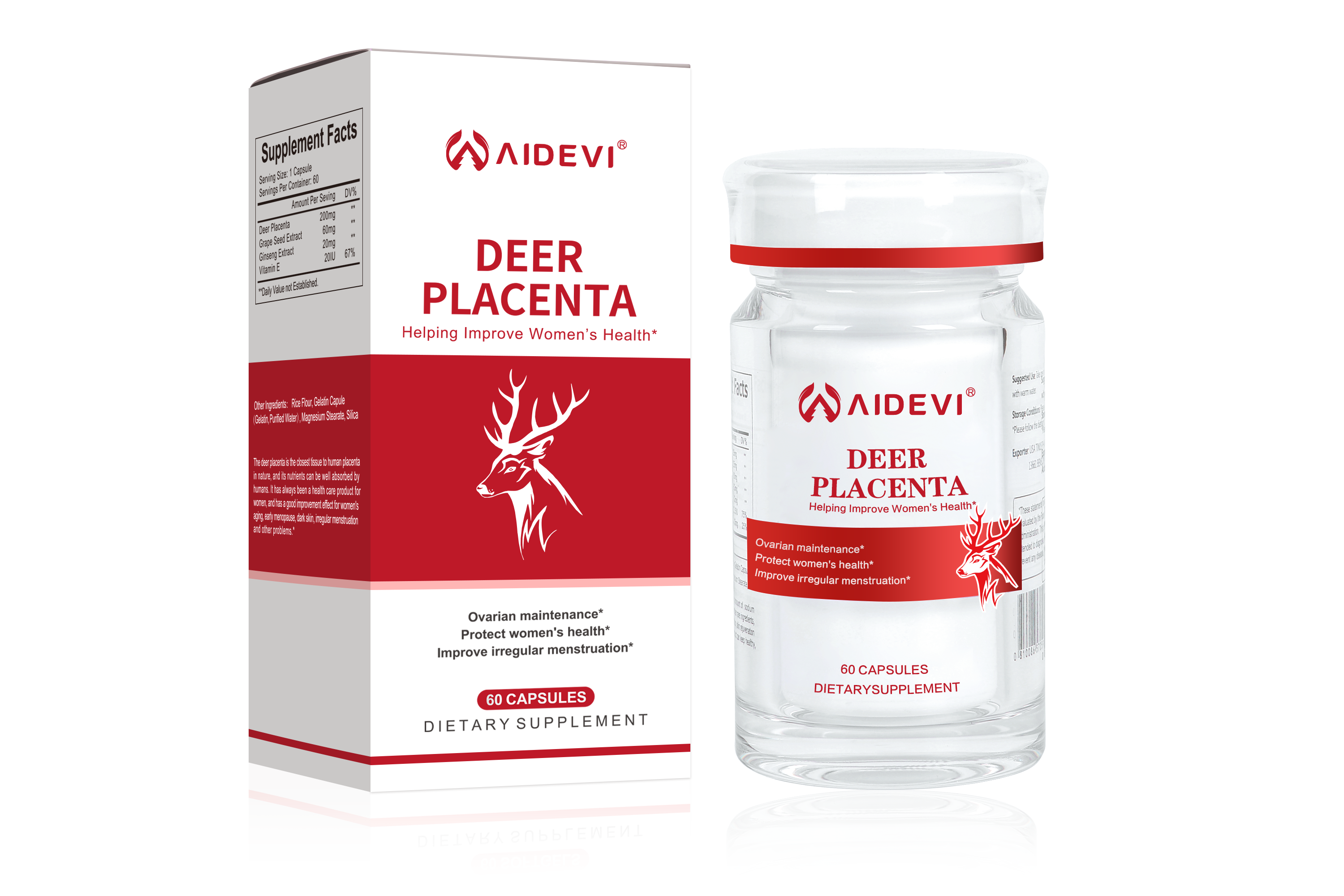 AIDEVI Deer Placenta Capsules 4000mg fresh deer placenta Made In USA-AIDEVI