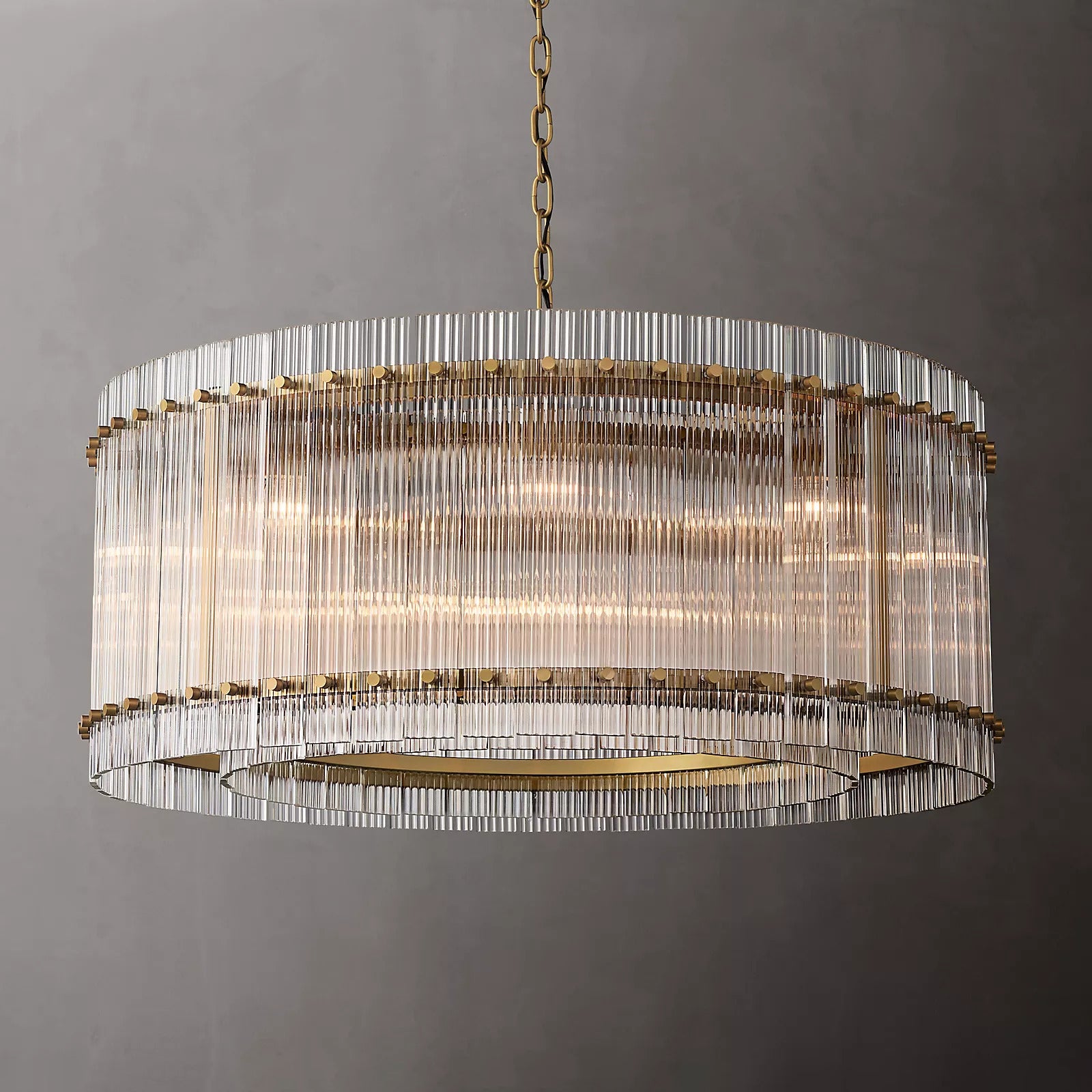 glass circle chandelier