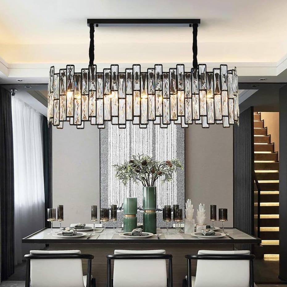 silver rectangular chandelier