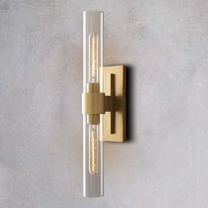 linear brass sconce