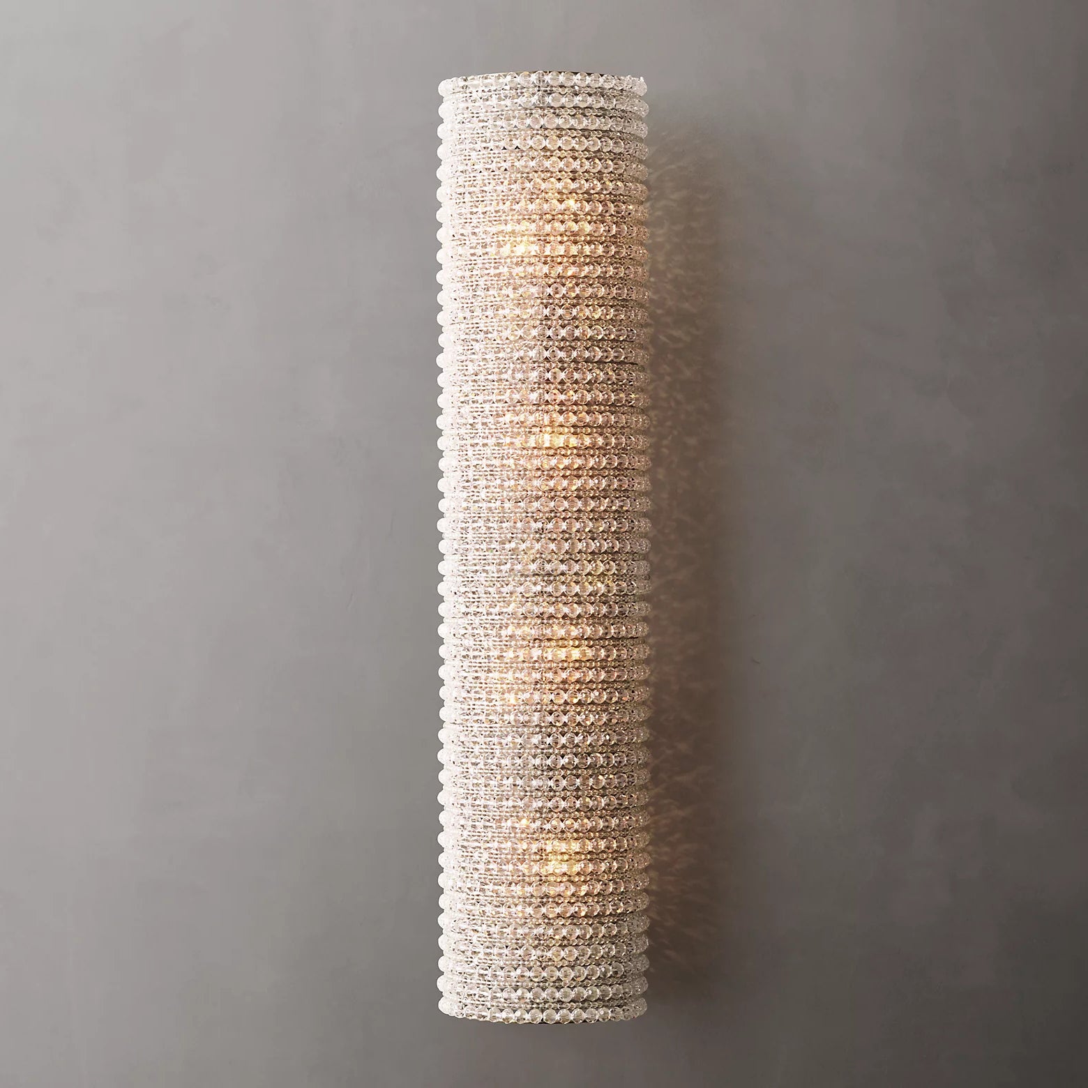 AURA Modern Clear Crystal Beads Wall Sconce H 36"
