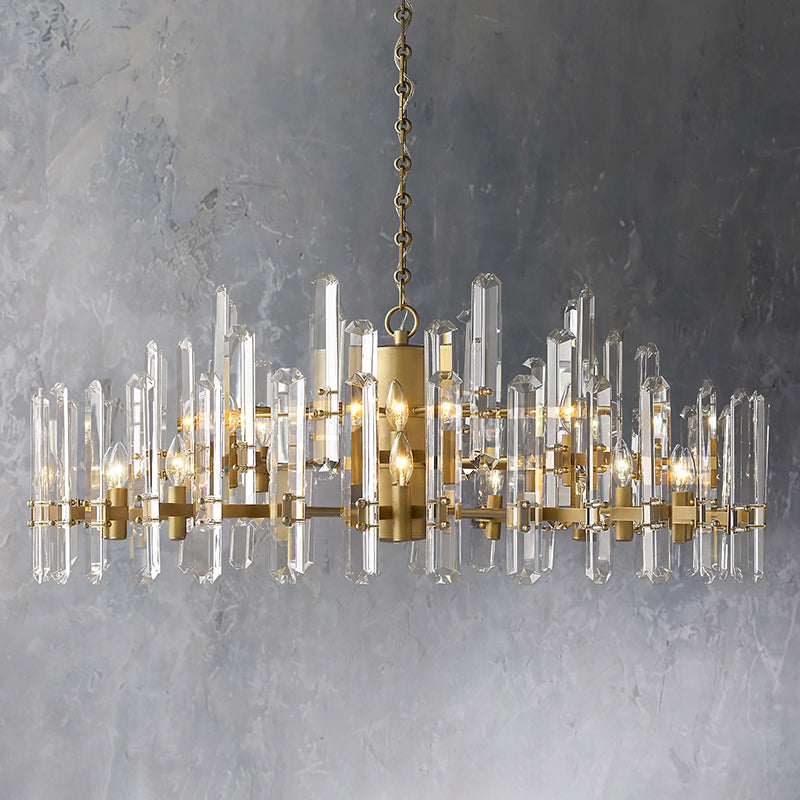 Concentric Rings Of Faceted Crystal Chandelier D 48"