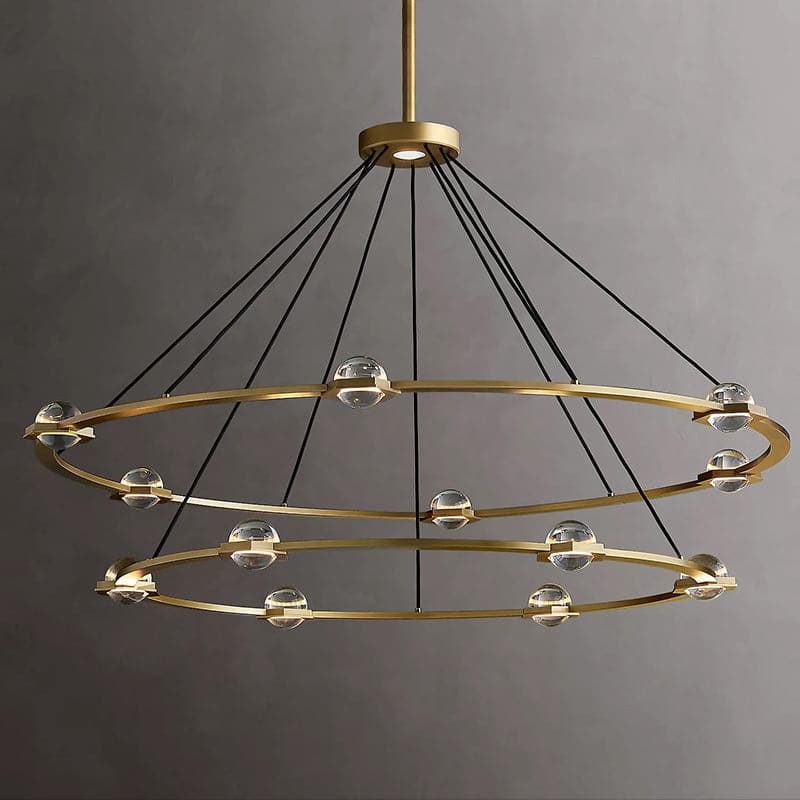Eclatant Crystal Ball 2-Tier Round Chandelier 60"