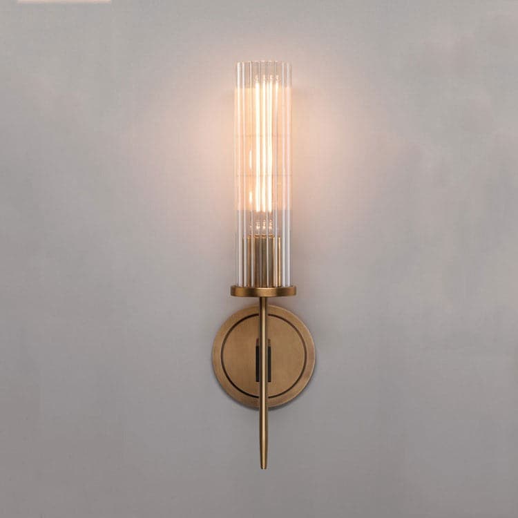 Clean Lines Single Head K9 Crystal Candlestick Wall Sconce