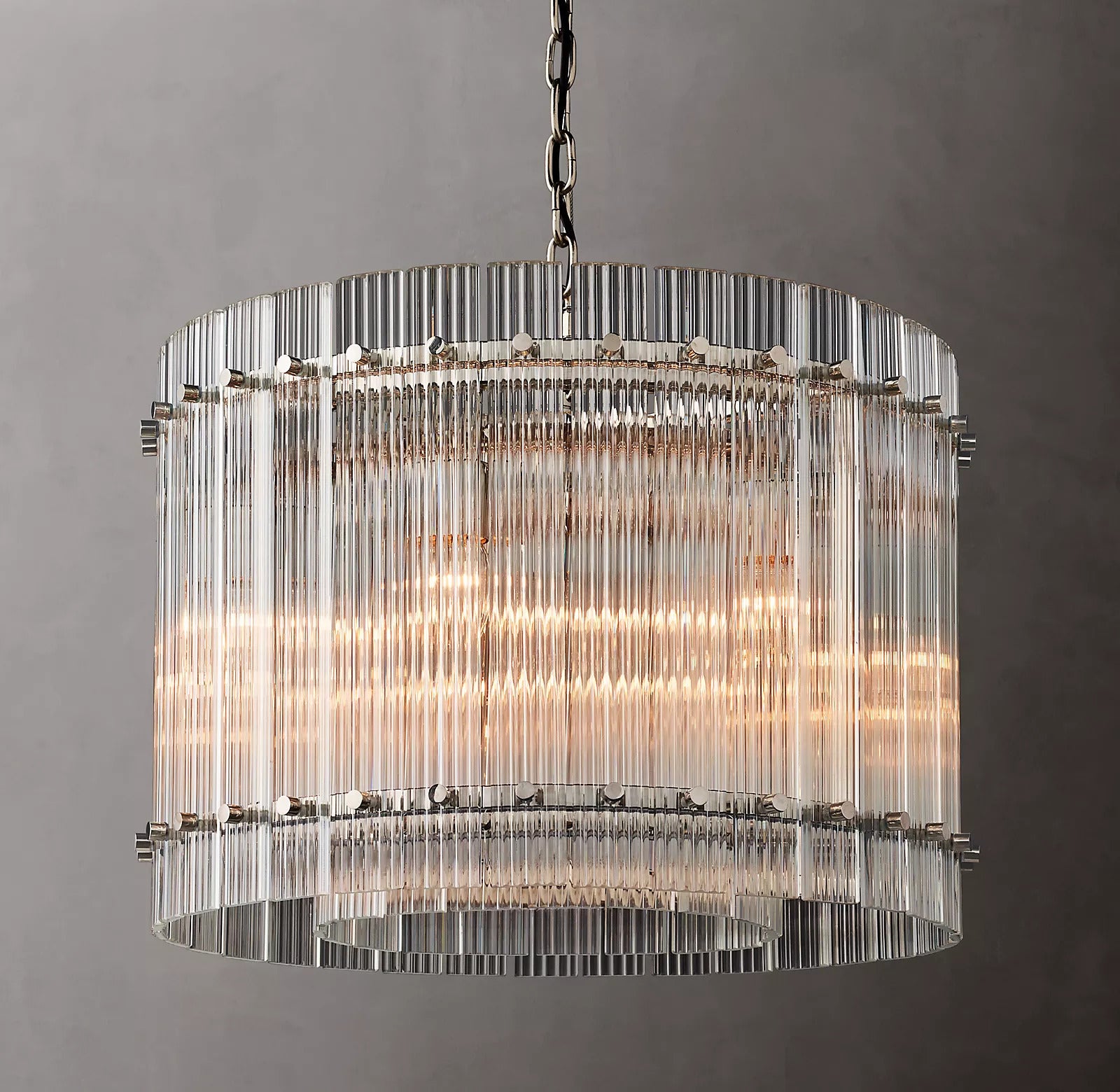 Handmade Glass Round Chandelier D22"