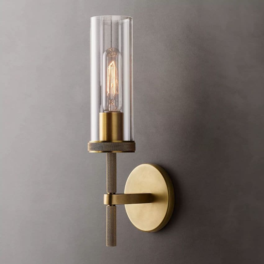 Glass Shaded Wall Sconce Round