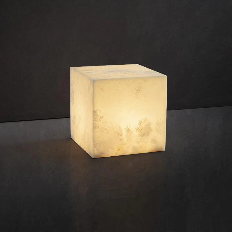 Theseus Alabaster Marble Modern Cube Pendant