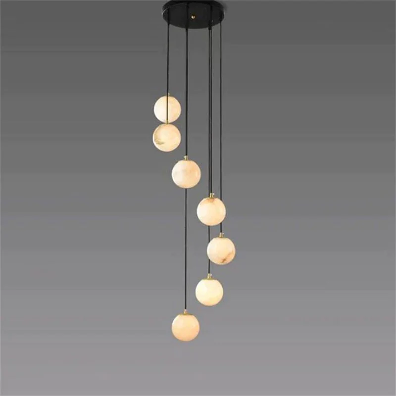 Theseus Alabaster Marble Global Wave Chandelier
