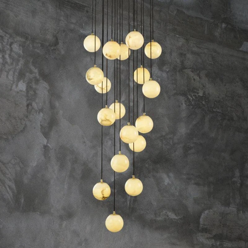 Theseus Alabaster Marble Global Wave Chandelier