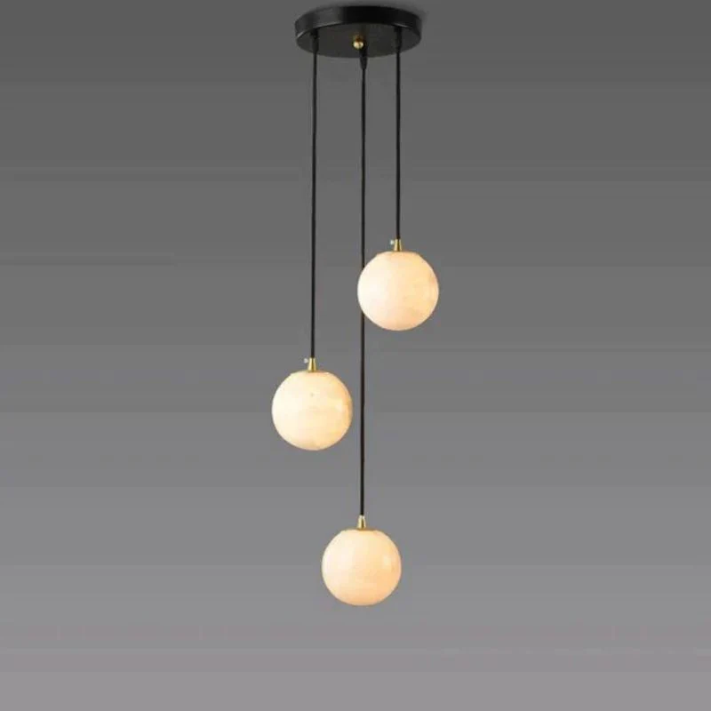 Theseus Alabaster Marble Global Wave Chandelier