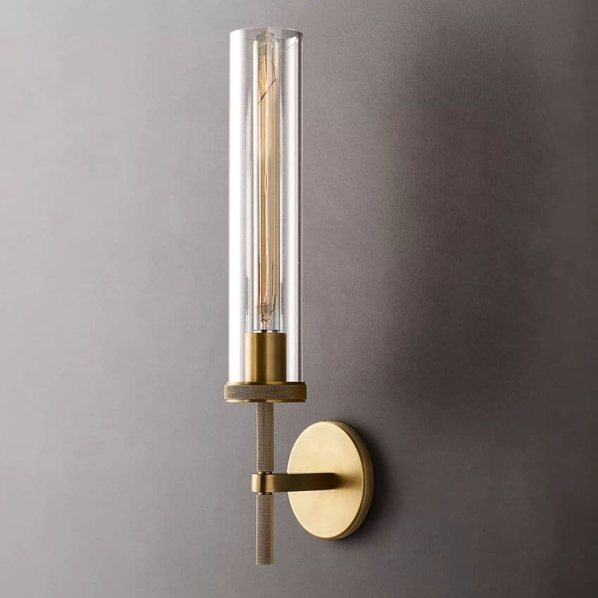 knurled brass wall light