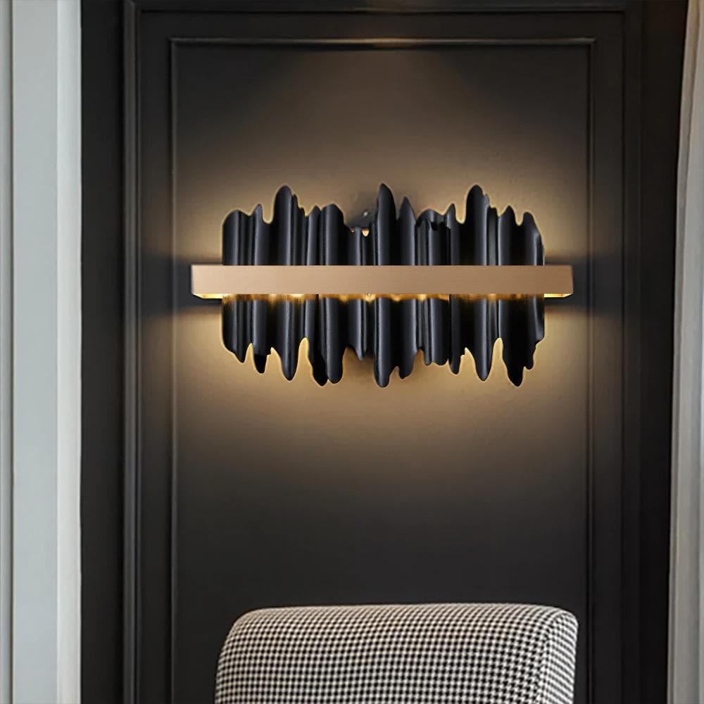 Brushed  Black Modern Wall Sconce W17"