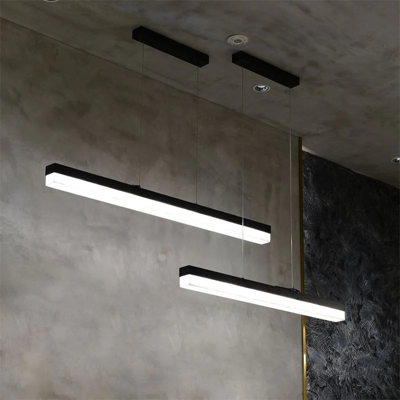 Eluned Modern Alabaster Linear Pendant Light Over Kitchen Island, Chandelier Over Dining Table