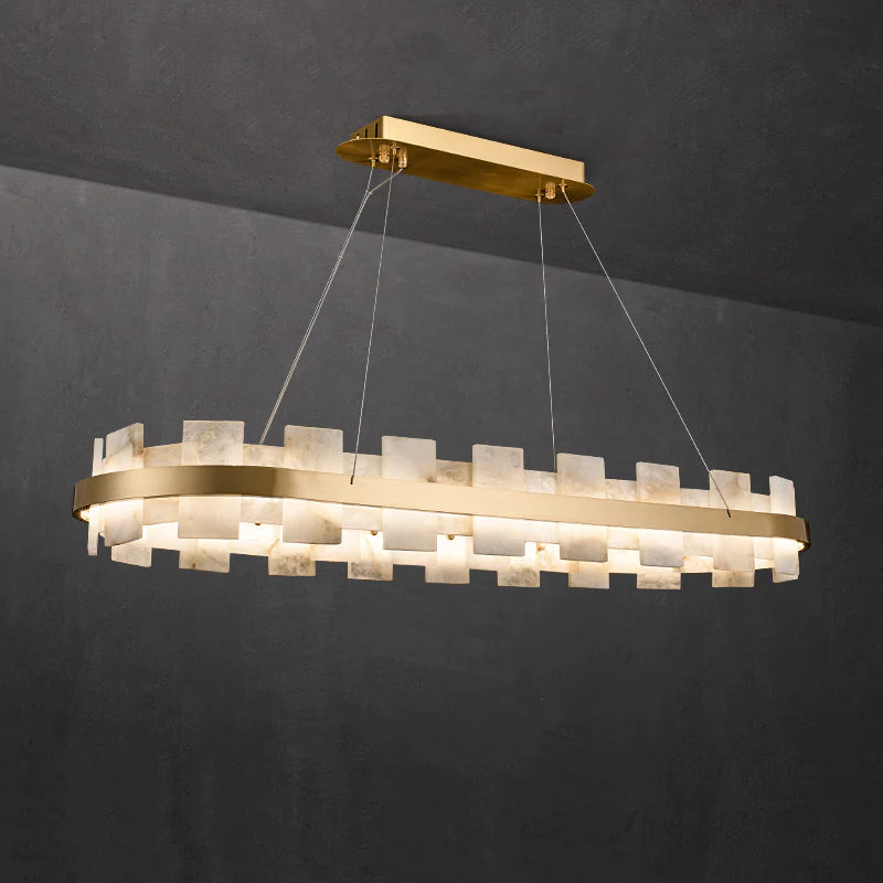 Pavla Modern Oval Marble Chandelier For Living Room