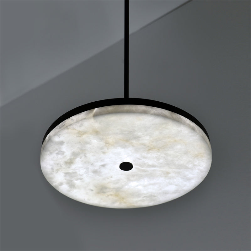 Adnette Real Albaster Round Pendant Light, Island Mini Pendant Light