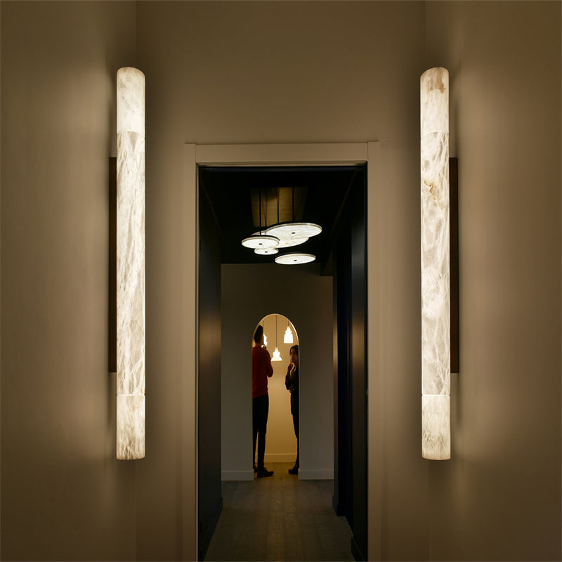 Cheney Modern Alabaster Linear Wall Sconce