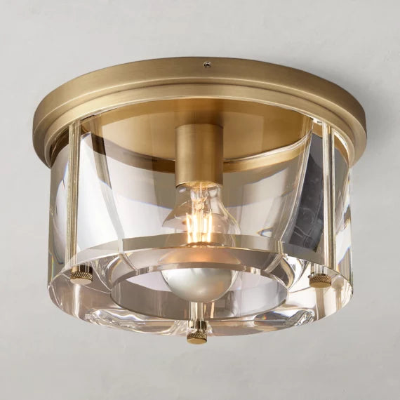 Nydia Modern Glass Round Flushmount 10'' For Bedroom, Bathroom
