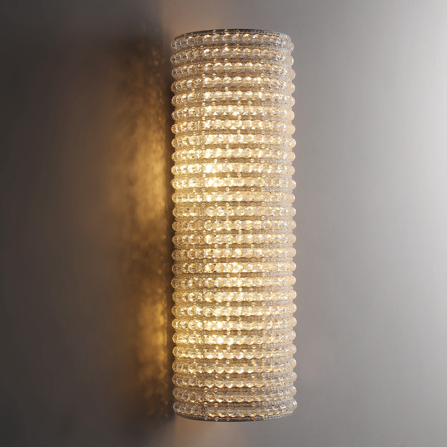 Wall Sconce Lighting, Crystal Wall Light, Halo Clear Crystal Beads H 21" for Bedroom - Wing Lightings