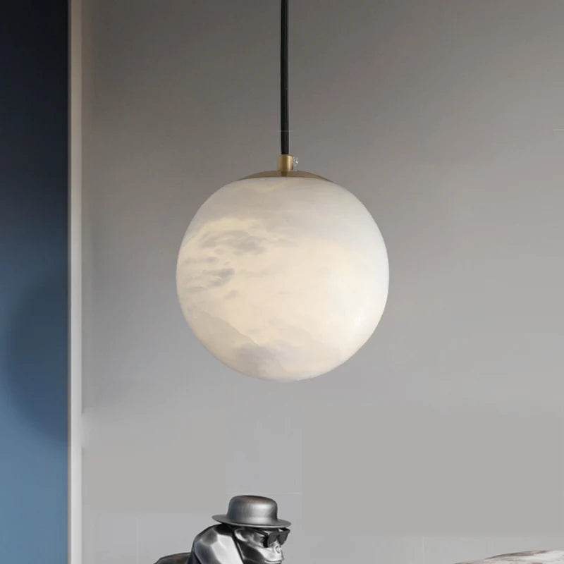 Soraya Alabaster Ball Pendant Light, Island Mini Pendant Light