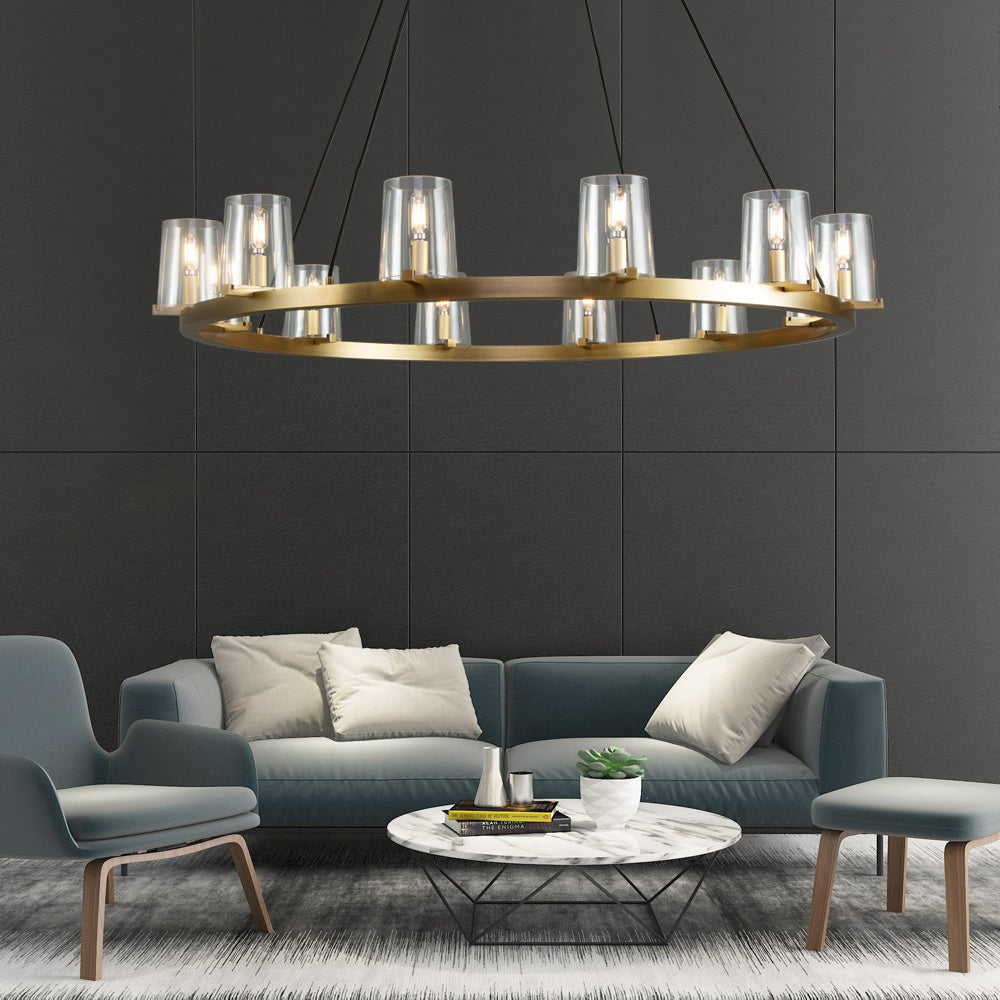 Commuovere Round Chandelier Glass - Wing Lightings