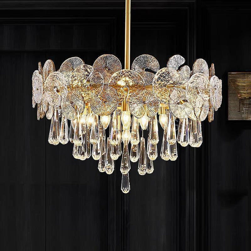 Abbet Postmodern Luxury Crystal Copper Chandelier