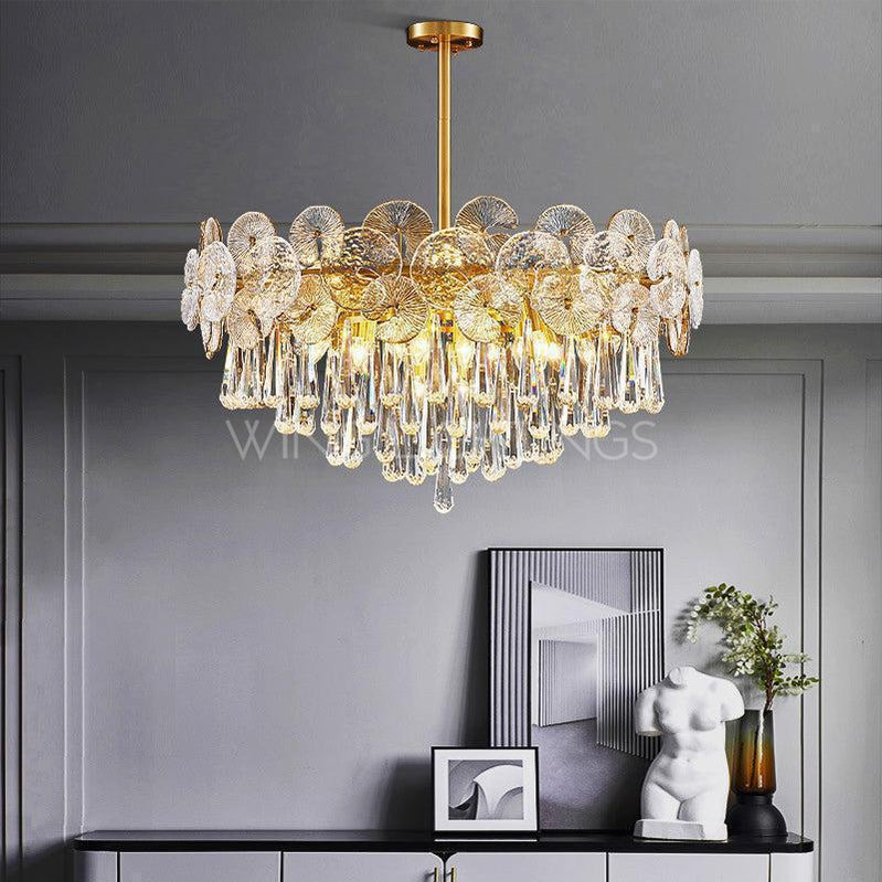 Abbet Postmodern Luxury Crystal Copper Chandelier