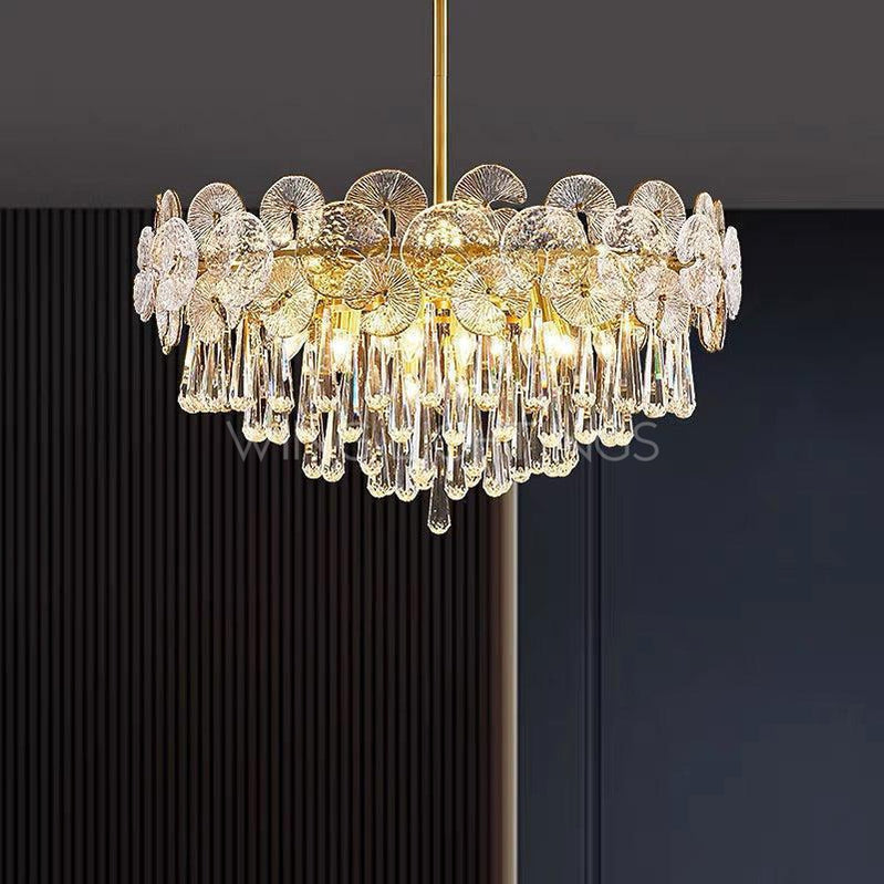 Abbet Postmodern Luxury Crystal Copper Chandelier