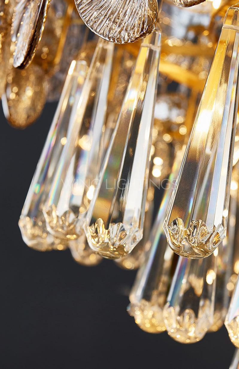 Abbet Postmodern Luxury Crystal Copper Chandelier
