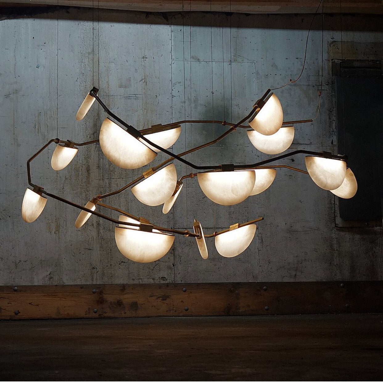 Solènne Alabaster Chandelier, Artistic Modern Chandelier for Bar Area