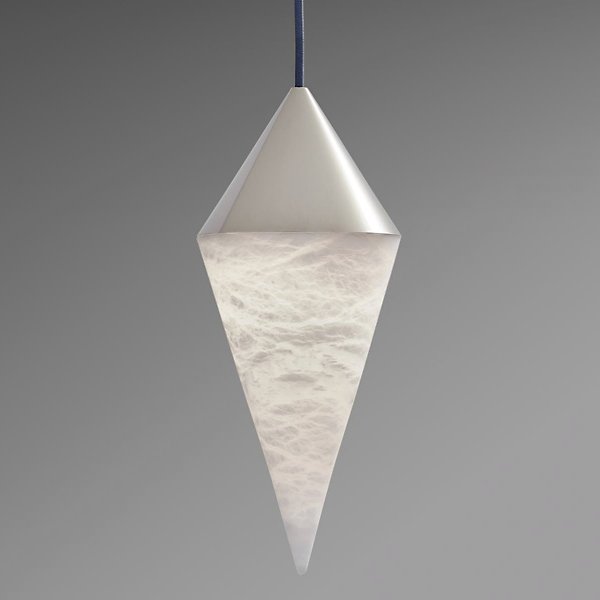 Lyne Contemporary Alabaster Cone Pendant, Simple Kitchen Island Pendant Light