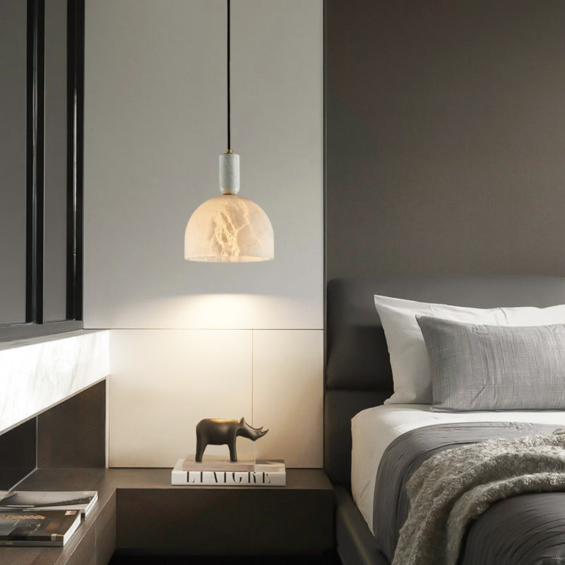Marceline Modern Alabaster Bedside Pendant Light, Bedroom Pendant