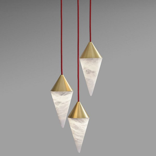 Lyne Modern Alabaster Contemporary Alabaster Cone Cluster Chandelier For Staircase