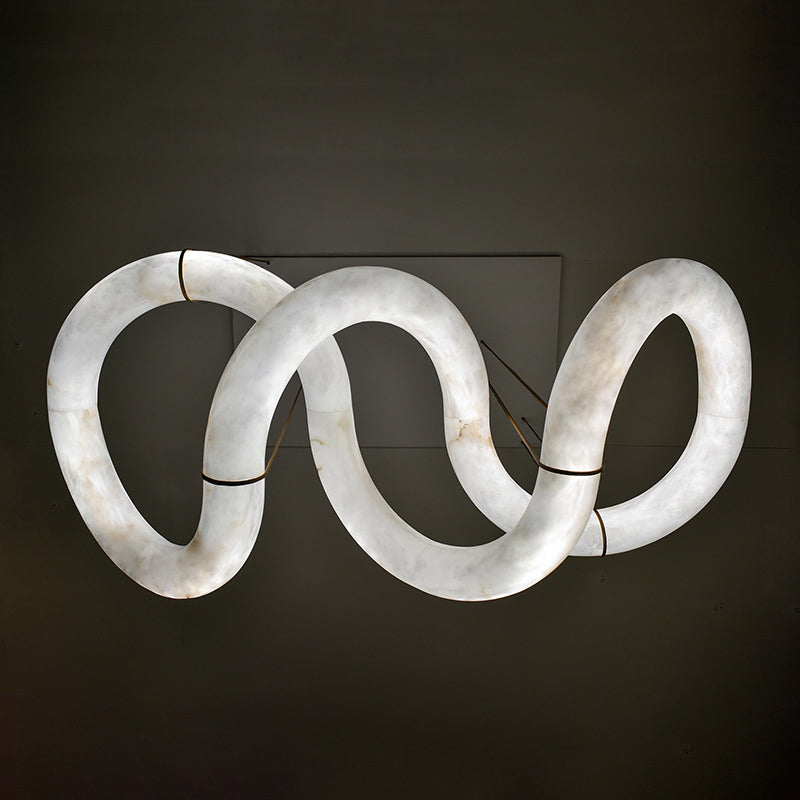 Oslo Designer Inspired Double Loop Symmetrical Alabaster Pendant Light